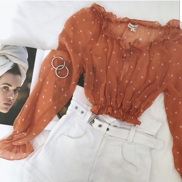 ❌SOLD❌ For Love and Lemons Polka Dot Blouse Top - Picture 5 of 8